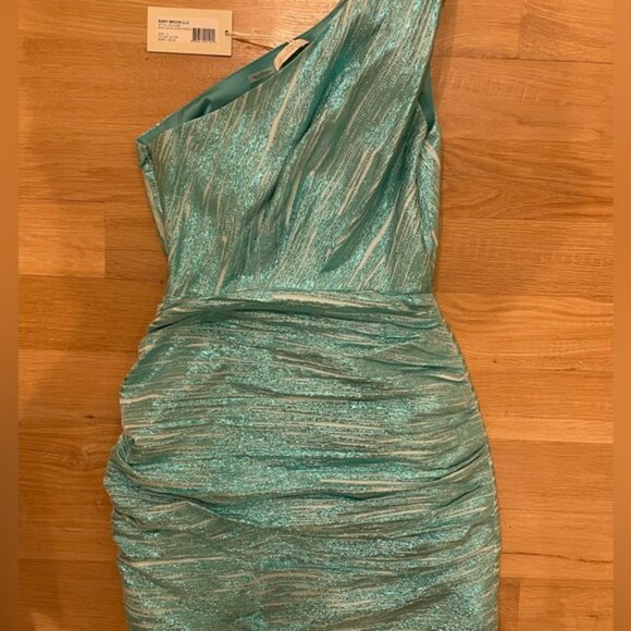 NWT Ramy Brook Linda One Shoulder Mini Dress in Blue - Picture 2 of 4